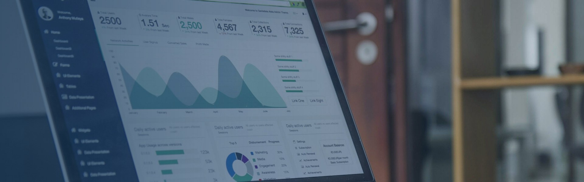 Accounting dashboard on a laptop